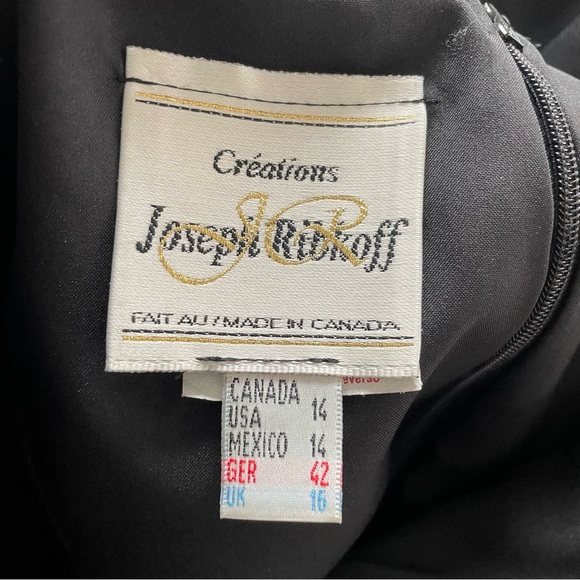 Vintage Joseph Ribkoff Maxi Dress Long Sleeve Black Goth Gothic Union Label - Picture 10 of 10